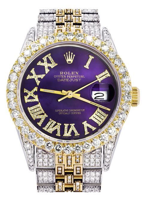 purple diamonds rolex watch|Rolex diamond datejust.